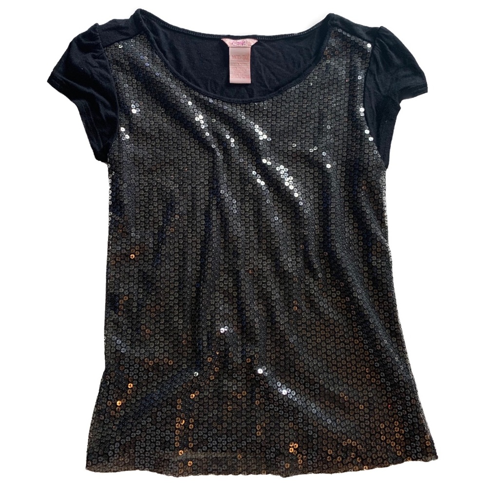 Black sequin tee